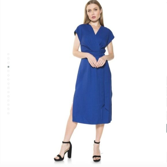 Alexia Admor Dress Iris Cobalt Blue Midi Dress NWT 2 - Picture 1 of 6